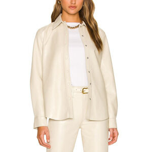 Agolde 'Calla' White Vegan Leather Shirt Size S